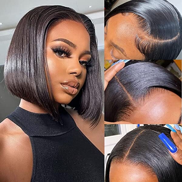 Glueless Straight Short Bob Wig Human Hair 13x6 HD Lace Front Wigs 220% Density - Image 3