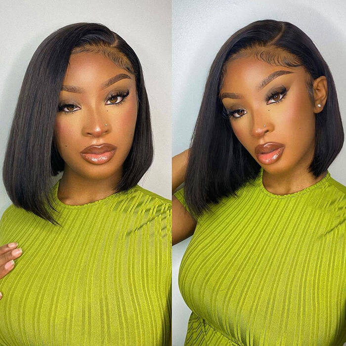 Short Bob Wigs Human Hair 5*5 Straight Lace Closure Bob Wigs For Women - Image 3