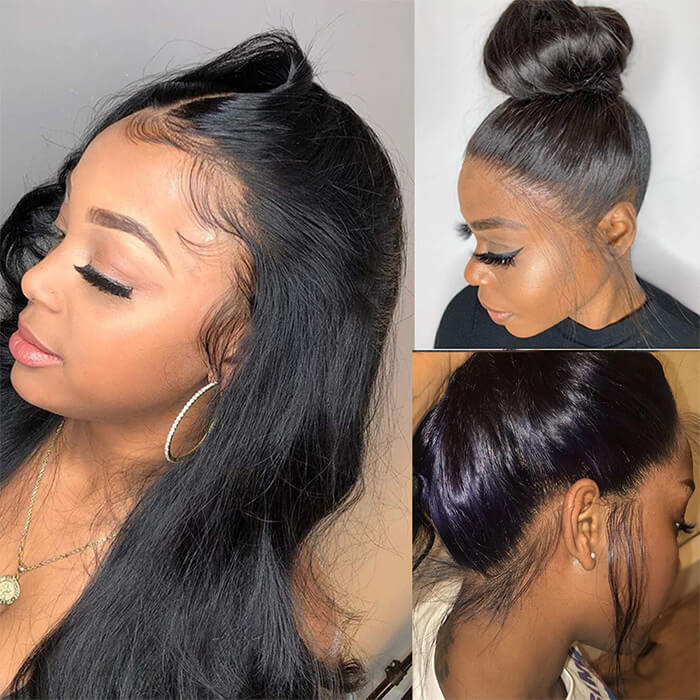 360 HD Lace Frontal Straight Human Hair Wig with Bleached Knots & Invisi Strap Snug Fit - Image 11