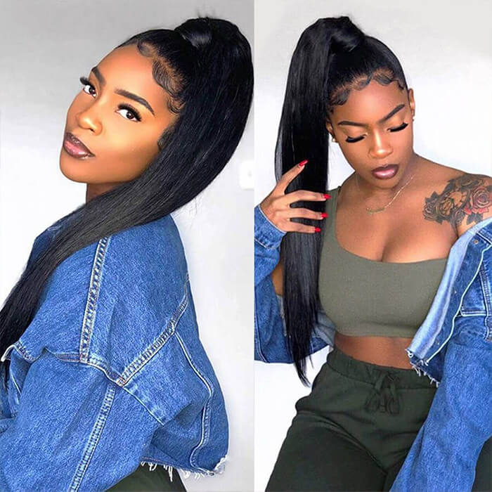360 HD Lace Frontal Straight Human Hair Wig with Bleached Knots & Invisi Strap Snug Fit - Image 13