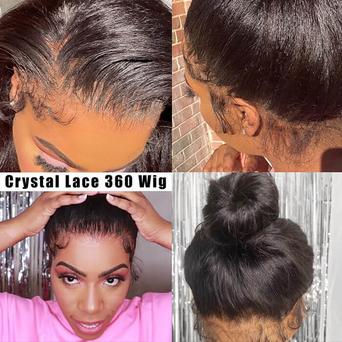 360 HD Lace Frontal Straight Human Hair Wig with Bleached Knots & Invisi Strap Snug Fit - Image 9
