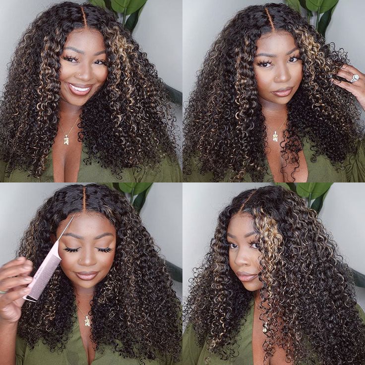 HD Transparent 13x4 5x5 Blonde Highlight Lace Frontal Wig Curly Human Hair Wigs - Image 7