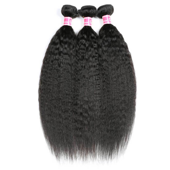 Wholesale Kinky Straight Remy Hair Weave 3 Bundles Virgin Human Hair Extensions - Image 3