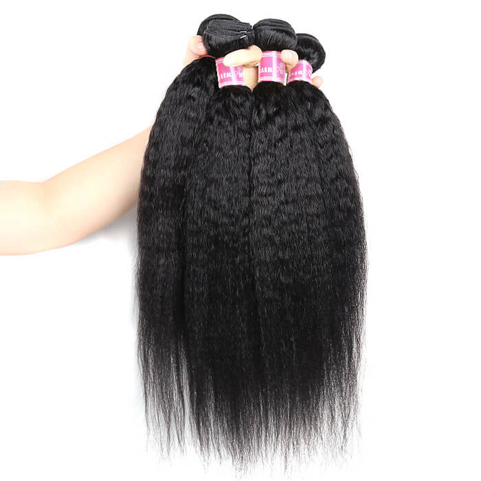Wholesale Kinky Straight Remy Hair Weave 3 Bundles Virgin Human Hair Extensions - Image 4