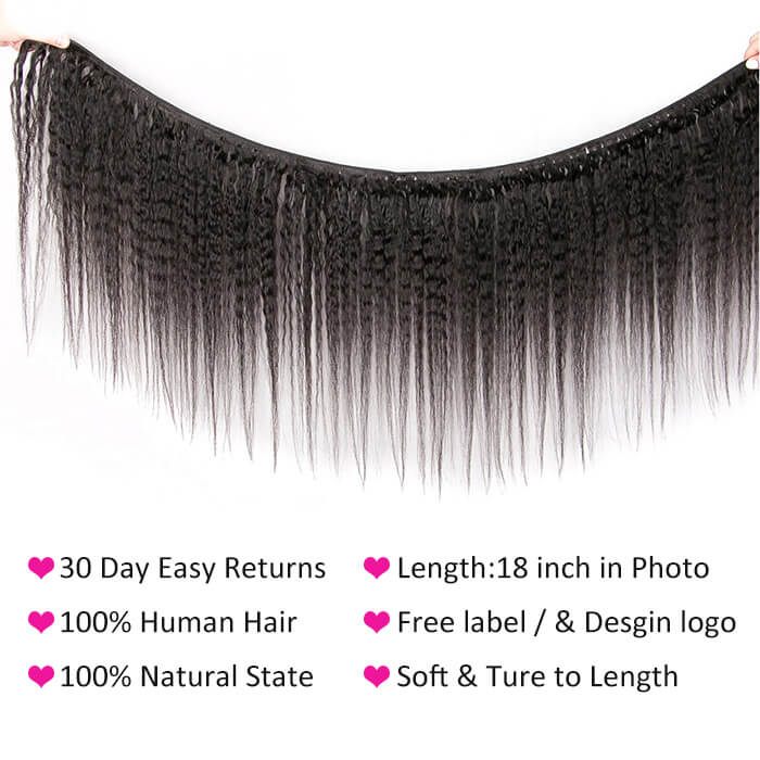 Wholesale Kinky Straight Remy Hair Weave 3 Bundles Virgin Human Hair Extensions - Image 7